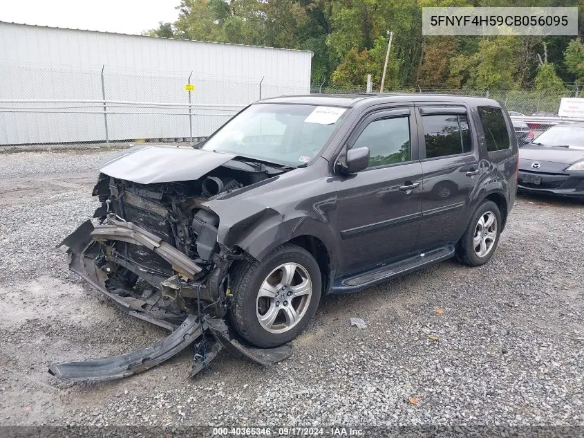 2012 Honda Pilot Ex-L VIN: 5FNYF4H59CB056095 Lot: 40365346