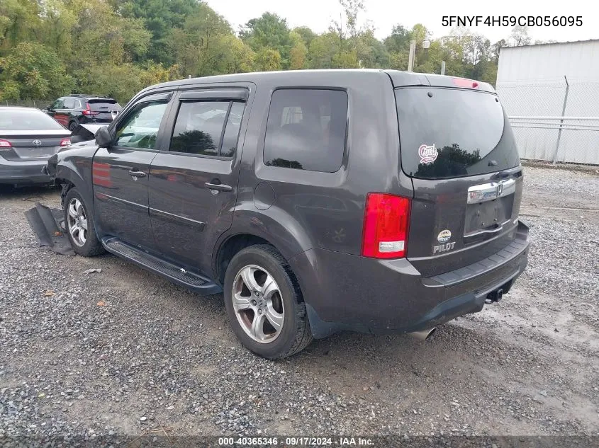 2012 Honda Pilot Ex-L VIN: 5FNYF4H59CB056095 Lot: 40365346