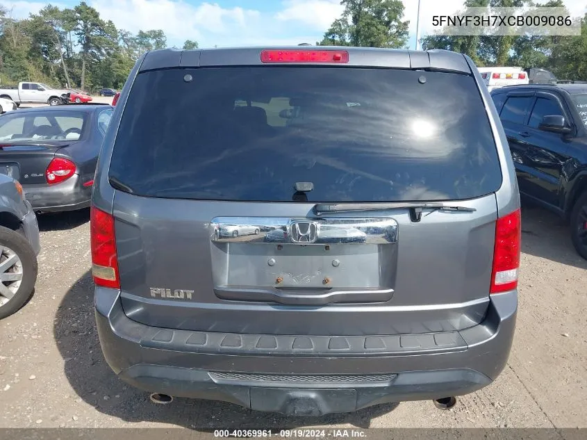 5FNYF3H7XCB009086 2012 Honda Pilot Ex-L