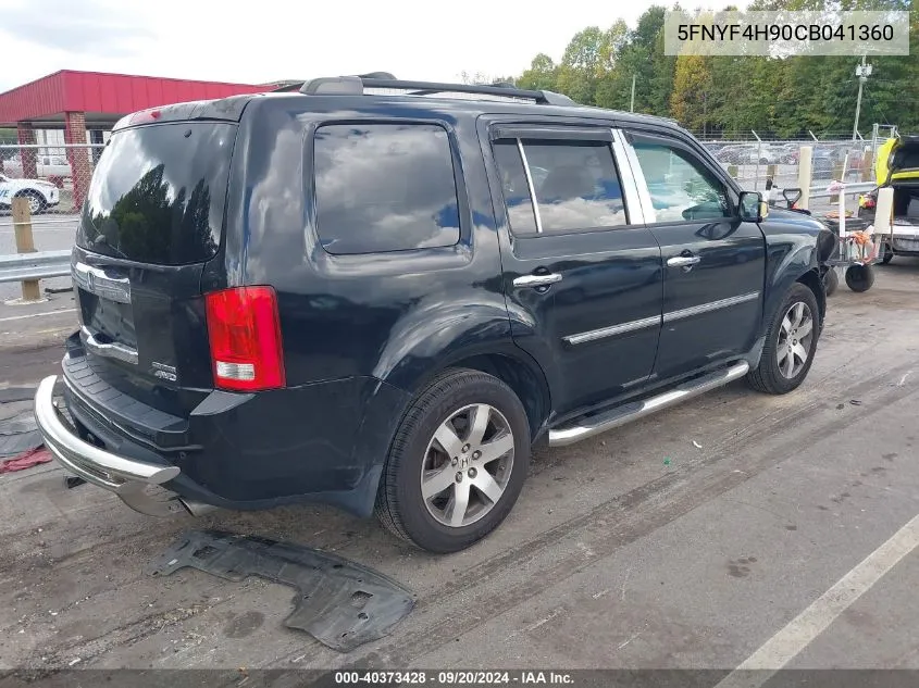 2012 Honda Pilot Touring VIN: 5FNYF4H90CB041360 Lot: 40373428