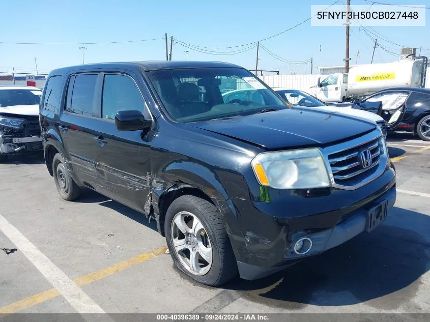 2012 Honda Pilot Ex-L VIN: 5FNYF3H50CB027448 Lot: 40396389