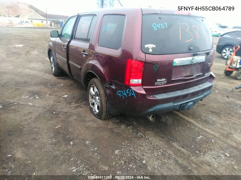 5FNYF4H55CB064789 2012 Honda Pilot Exl