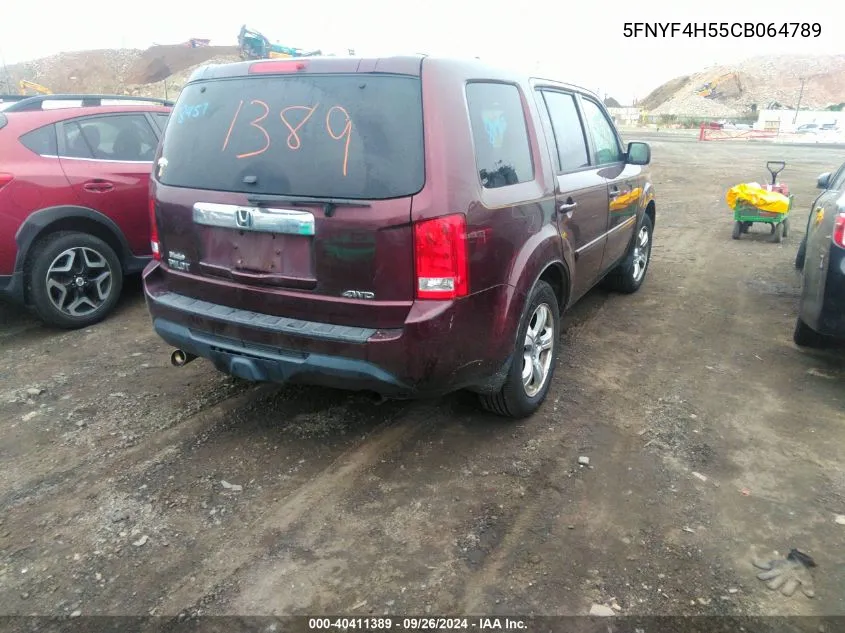 5FNYF4H55CB064789 2012 Honda Pilot Exl