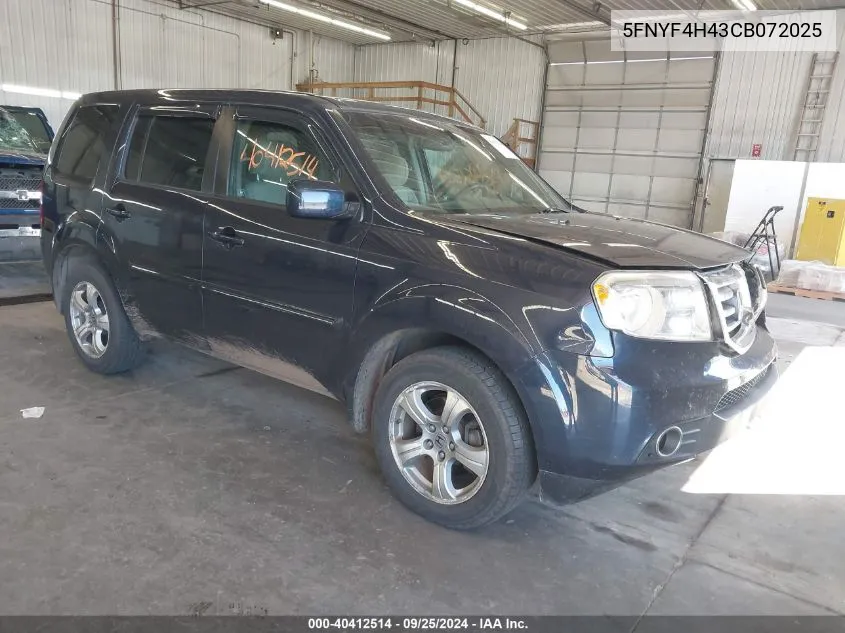 5FNYF4H43CB072025 2012 Honda Pilot Ex