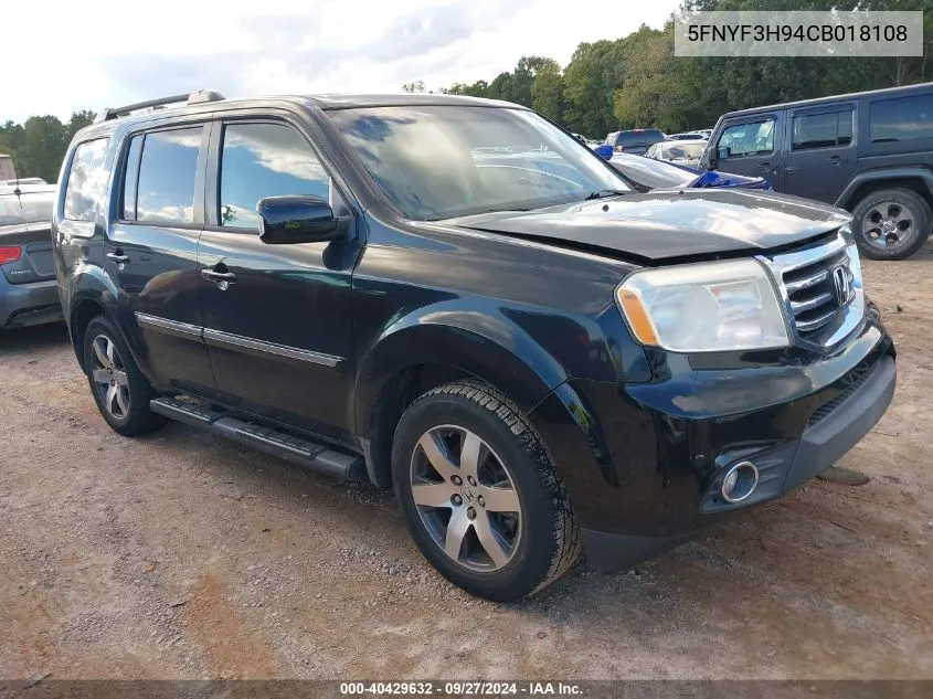 2012 Honda Pilot Touring VIN: 5FNYF3H94CB018108 Lot: 40429632