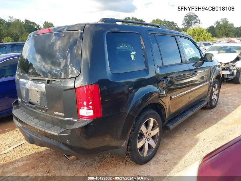 5FNYF3H94CB018108 2012 Honda Pilot Touring