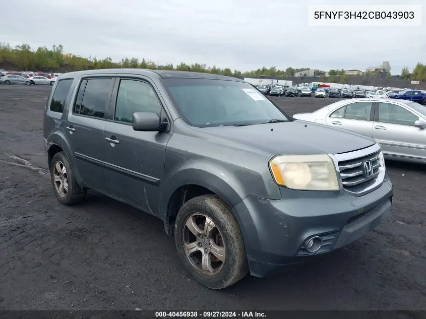 5FNYF3H42CB043903 2012 Honda Pilot Ex