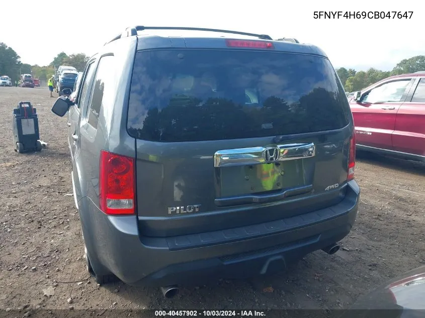 5FNYF4H69CB047647 2012 Honda Pilot Ex-L