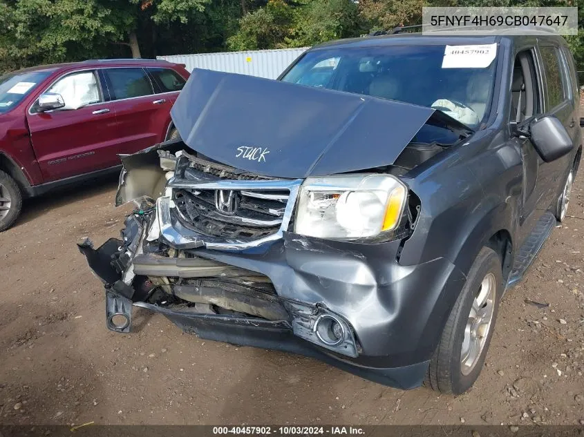 5FNYF4H69CB047647 2012 Honda Pilot Ex-L