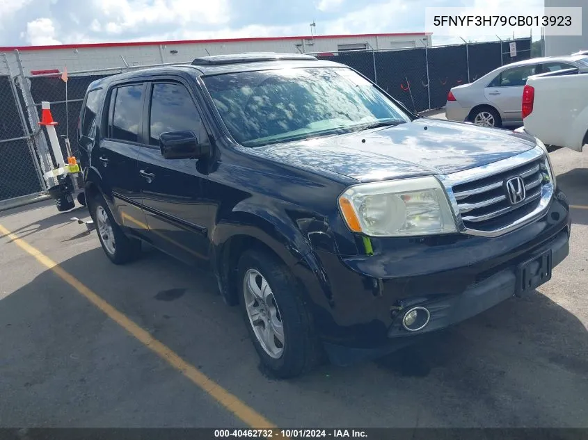 2012 Honda Pilot Ex-L VIN: 5FNYF3H79CB013923 Lot: 40462732