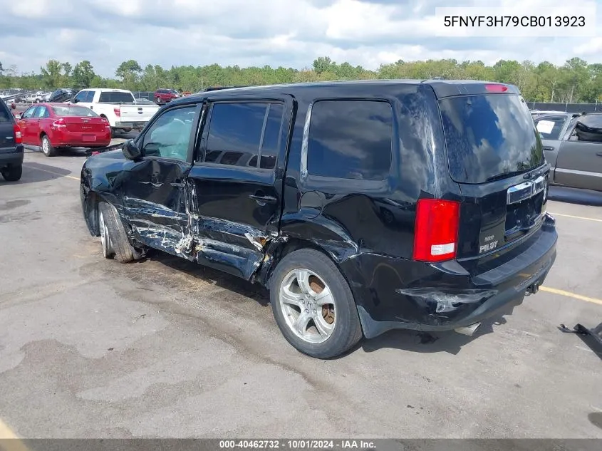 2012 Honda Pilot Ex-L VIN: 5FNYF3H79CB013923 Lot: 40462732