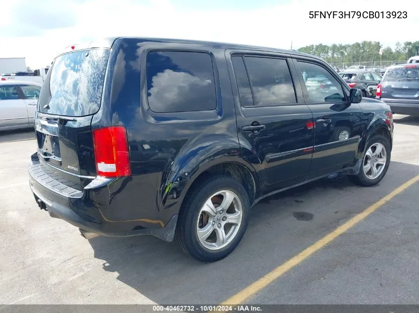 2012 Honda Pilot Ex-L VIN: 5FNYF3H79CB013923 Lot: 40462732