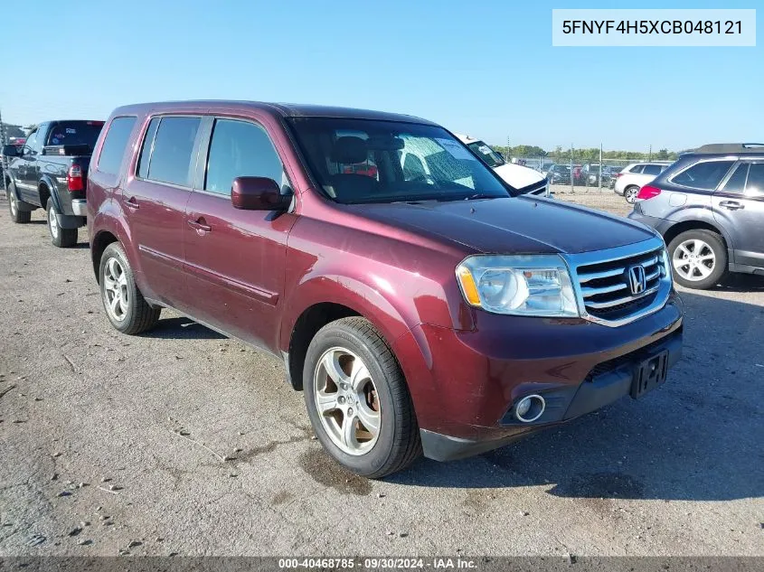 2012 Honda Pilot Exl VIN: 5FNYF4H5XCB048121 Lot: 40468785