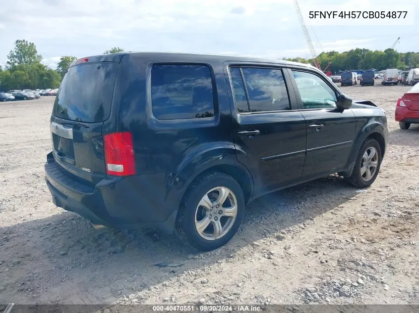 2012 Honda Pilot Ex-L VIN: 5FNYF4H57CB054877 Lot: 40470551