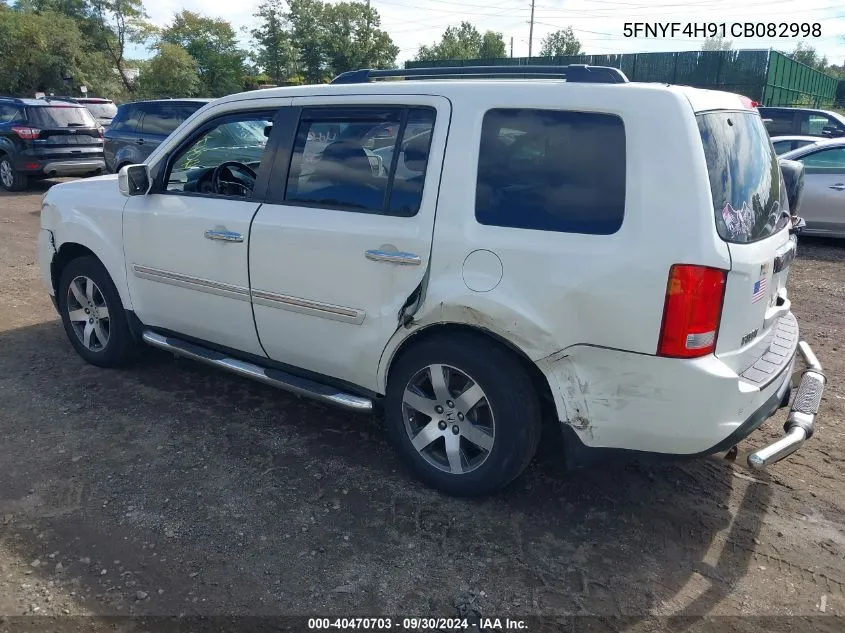 2012 Honda Pilot Touring VIN: 5FNYF4H91CB082998 Lot: 40470703