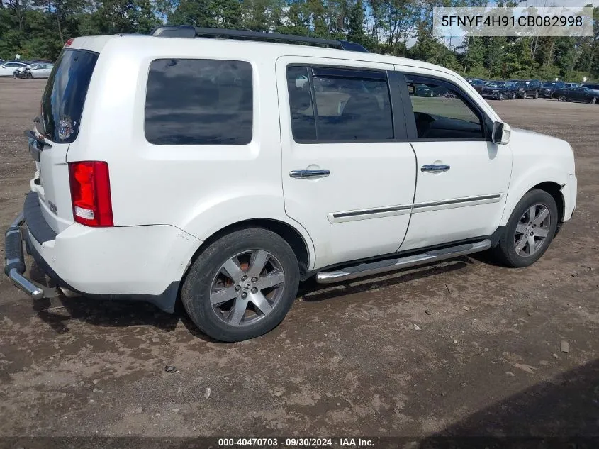 2012 Honda Pilot Touring VIN: 5FNYF4H91CB082998 Lot: 40470703