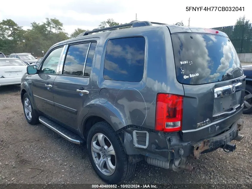 2012 Honda Pilot Ex-L VIN: 5FNYF4H77CB032041 Lot: 40480852