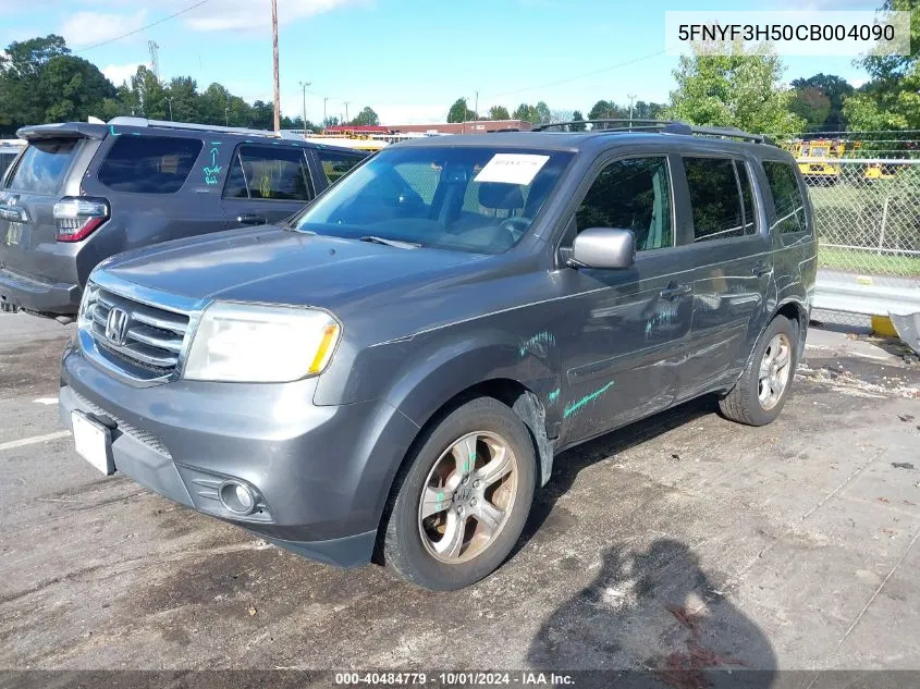 2012 Honda Pilot Ex-L VIN: 5FNYF3H50CB004090 Lot: 40484779