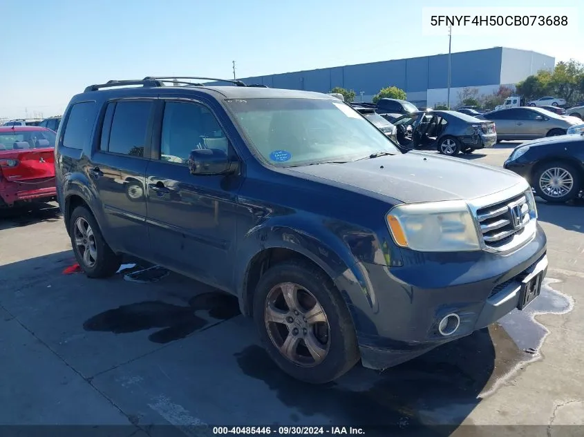 2012 Honda Pilot Ex-L VIN: 5FNYF4H50CB073688 Lot: 40485446