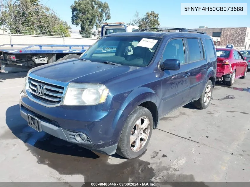 2012 Honda Pilot Ex-L VIN: 5FNYF4H50CB073688 Lot: 40485446