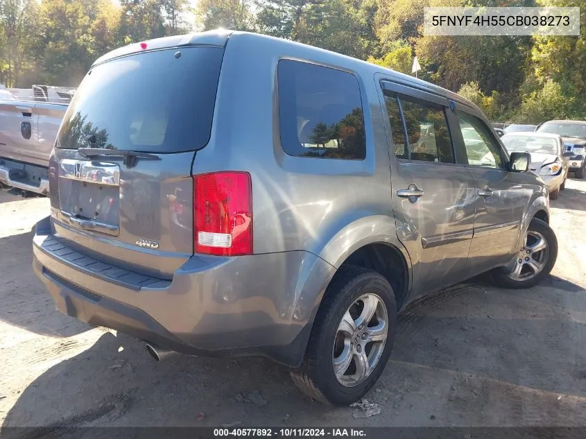 5FNYF4H55CB038273 2012 Honda Pilot Ex-L