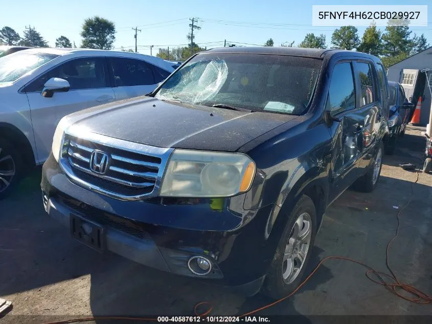 2012 Honda Pilot Exl VIN: 5FNYF4H62CB029927 Lot: 40587612