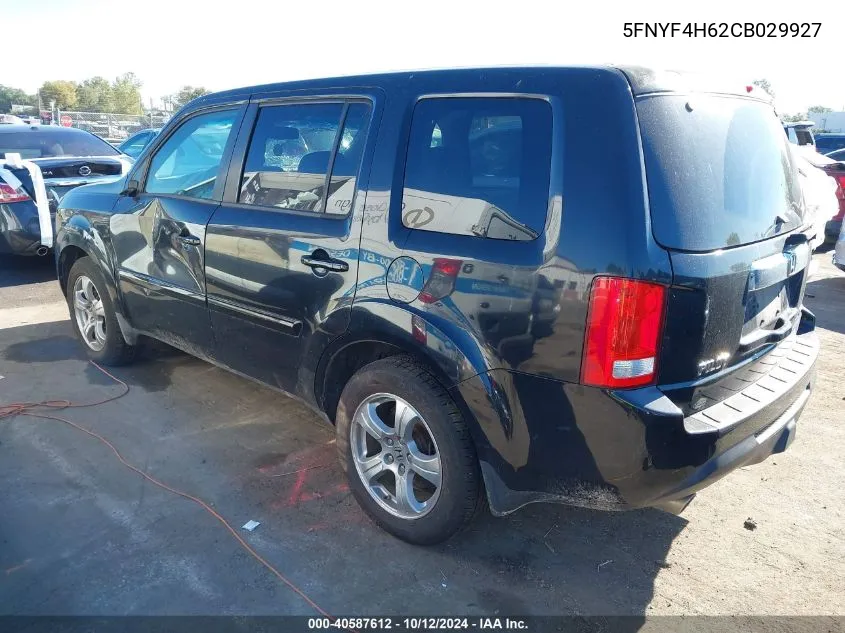 5FNYF4H62CB029927 2012 Honda Pilot Exl