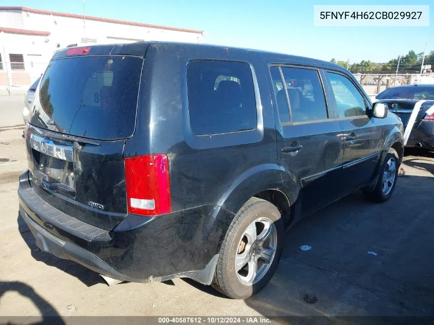 2012 Honda Pilot Exl VIN: 5FNYF4H62CB029927 Lot: 40587612