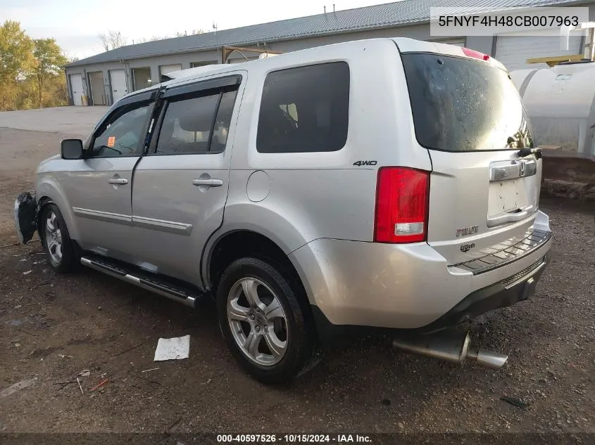 2012 Honda Pilot Ex VIN: 5FNYF4H48CB007963 Lot: 40597526