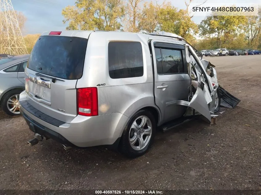 2012 Honda Pilot Ex VIN: 5FNYF4H48CB007963 Lot: 40597526