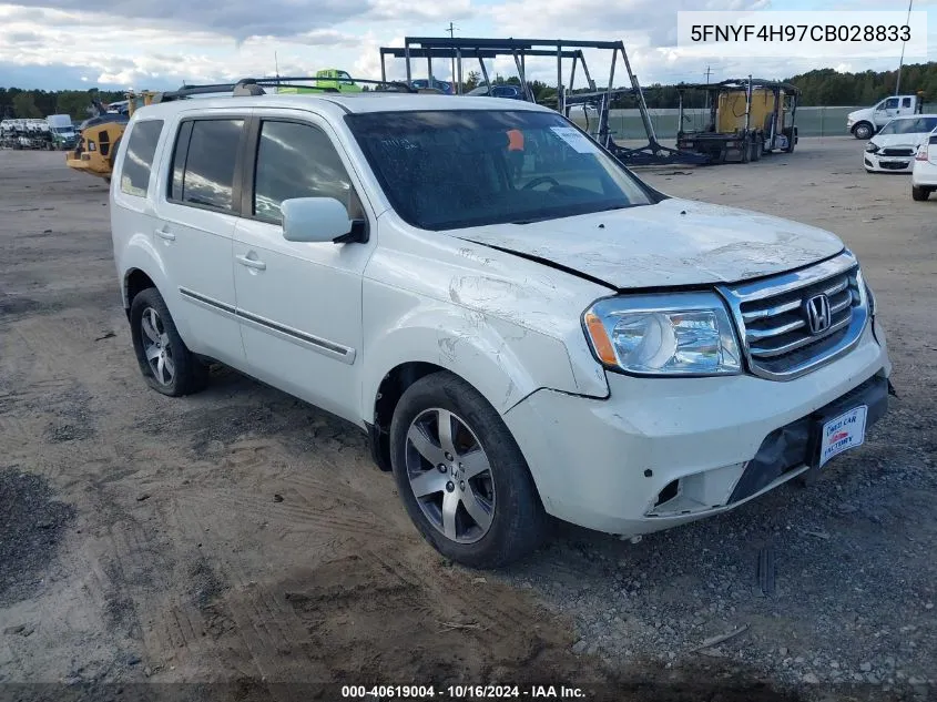 2012 Honda Pilot Touring VIN: 5FNYF4H97CB028833 Lot: 40619004