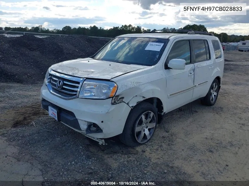 2012 Honda Pilot Touring VIN: 5FNYF4H97CB028833 Lot: 40619004