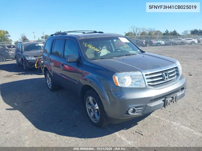 2012 Honda Pilot Ex VIN: 5FNYF3H41CB025019 Lot: 40660464