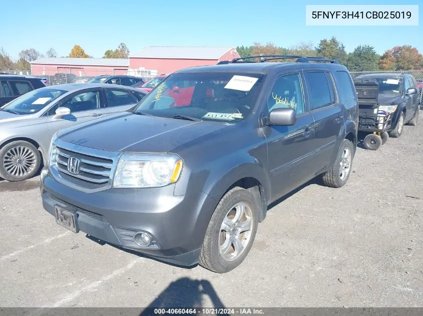 2012 Honda Pilot Ex VIN: 5FNYF3H41CB025019 Lot: 40660464