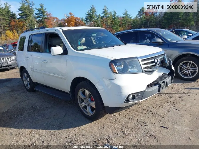 2012 Honda Pilot Ex-L VIN: 5FNYF4H50CB039248 Lot: 40675862