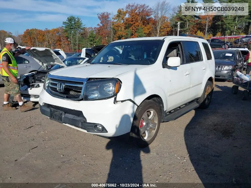 2012 Honda Pilot Ex-L VIN: 5FNYF4H50CB039248 Lot: 40675862