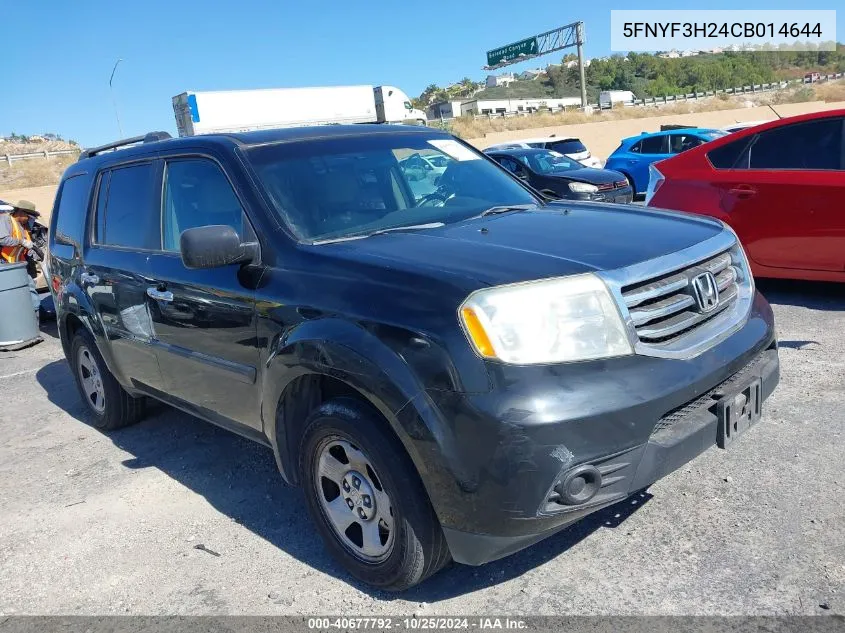 2012 Honda Pilot Lx VIN: 5FNYF3H24CB014644 Lot: 40677792