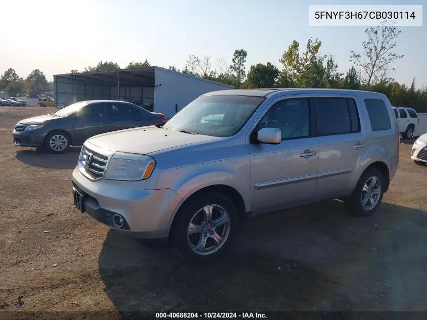 5FNYF3H67CB030114 2012 Honda Pilot Ex-L