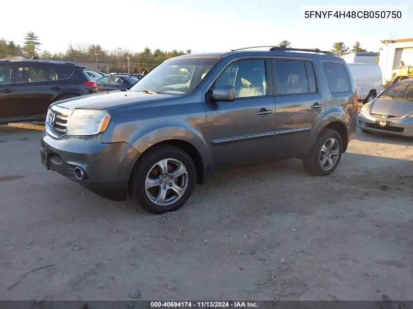 2012 Honda Pilot Ex VIN: 5FNYF4H48CB050750 Lot: 40694174