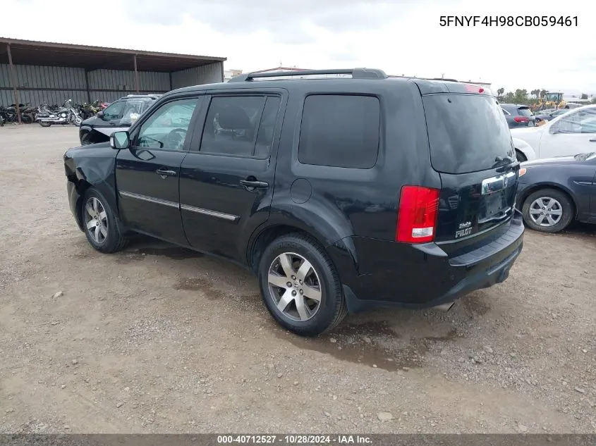 2012 Honda Pilot Touring VIN: 5FNYF4H98CB059461 Lot: 40712527