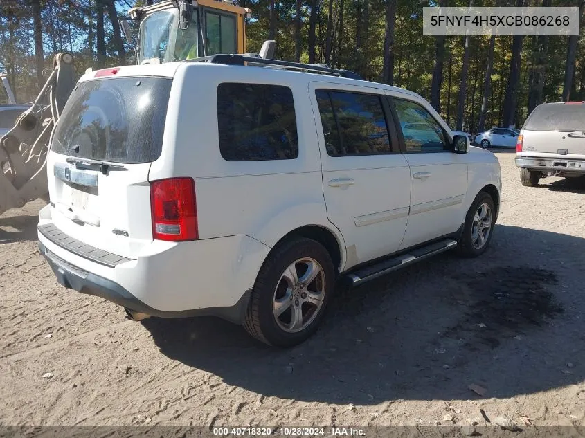 2012 Honda Pilot Ex-L VIN: 5FNYF4H5XCB086268 Lot: 40718320