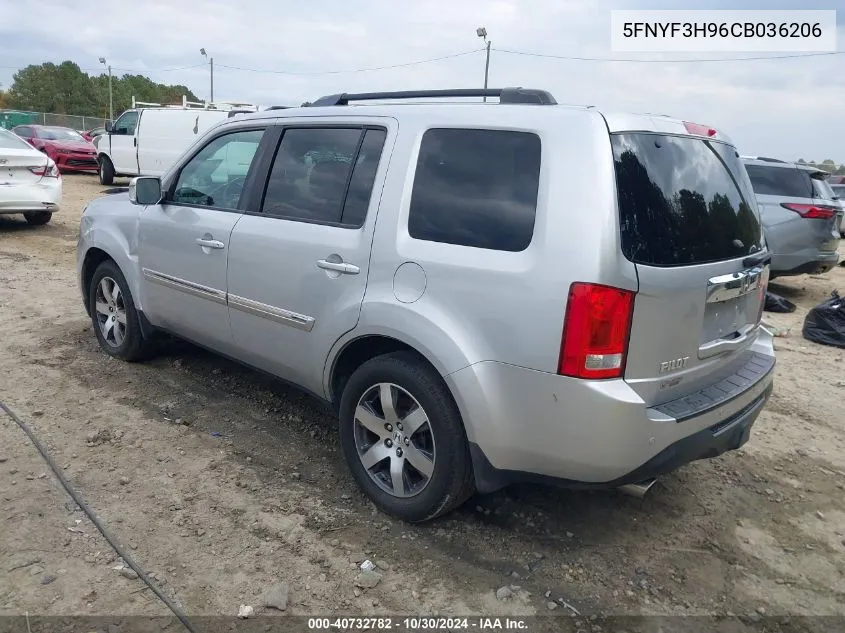 2012 Honda Pilot Touring VIN: 5FNYF3H96CB036206 Lot: 40732782