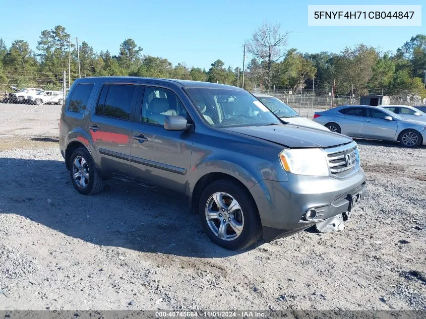 2012 Honda Pilot Ex-L VIN: 5FNYF4H71CB044847 Lot: 40745664