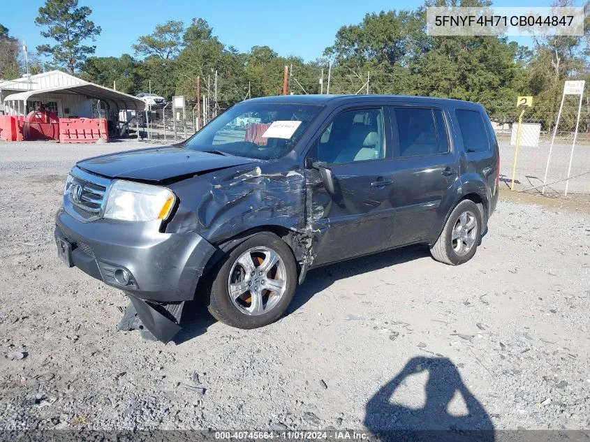 2012 Honda Pilot Ex-L VIN: 5FNYF4H71CB044847 Lot: 40745664