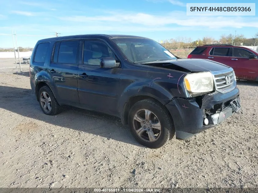 5FNYF4H48CB059366 2012 Honda Pilot Ex