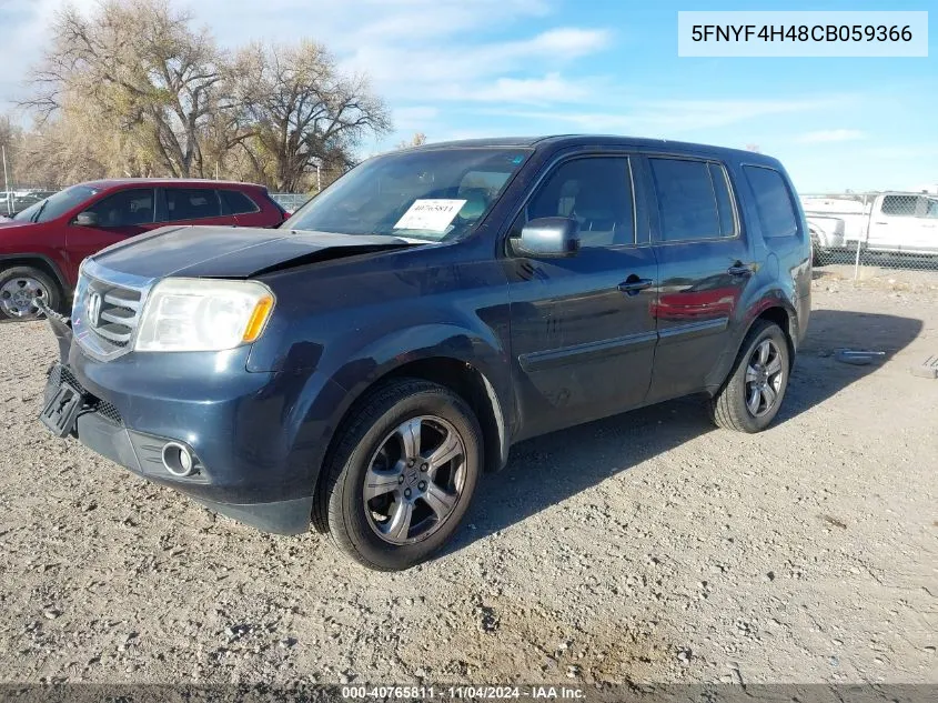 5FNYF4H48CB059366 2012 Honda Pilot Ex