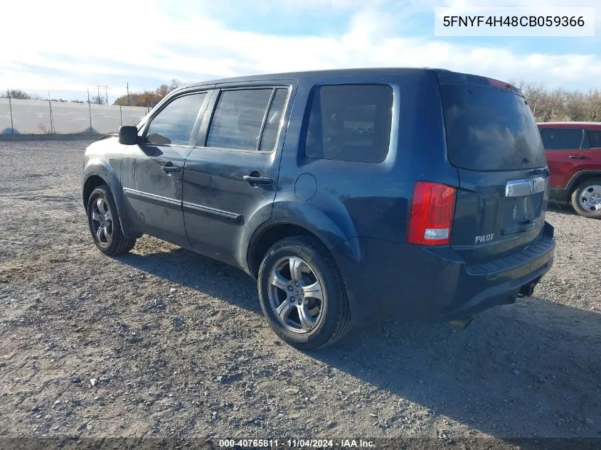 5FNYF4H48CB059366 2012 Honda Pilot Ex