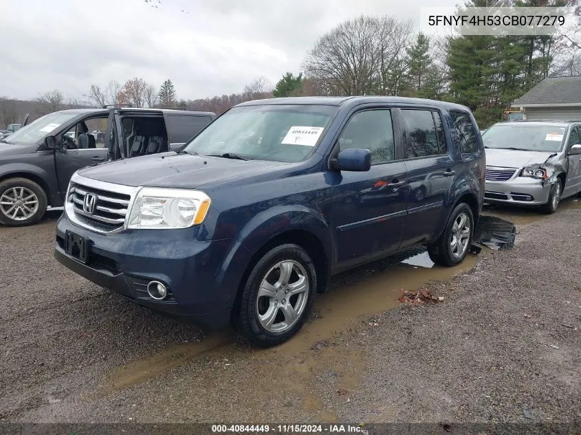 2012 Honda Pilot Ex-L VIN: 5FNYF4H53CB077279 Lot: 40844449