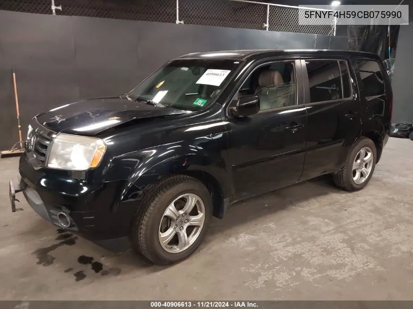 2012 Honda Pilot Exl VIN: 5FNYF4H59CB075990 Lot: 40906613