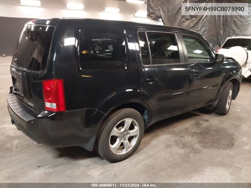 2012 Honda Pilot Exl VIN: 5FNYF4H59CB075990 Lot: 40906613